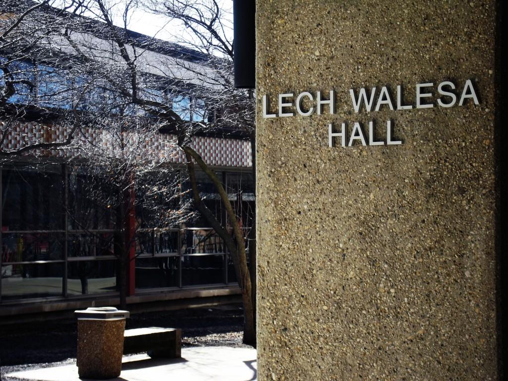 Lech Walesa Hall faces Bryn Mawr Ave, making it one of the more visible buildings on campus