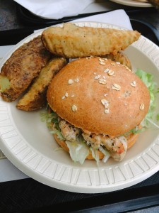 Charcoal Chicken Sandwich with Potato Wedges