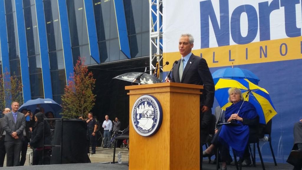 Rahm shares how his mother attended Northeastern to continue her education.