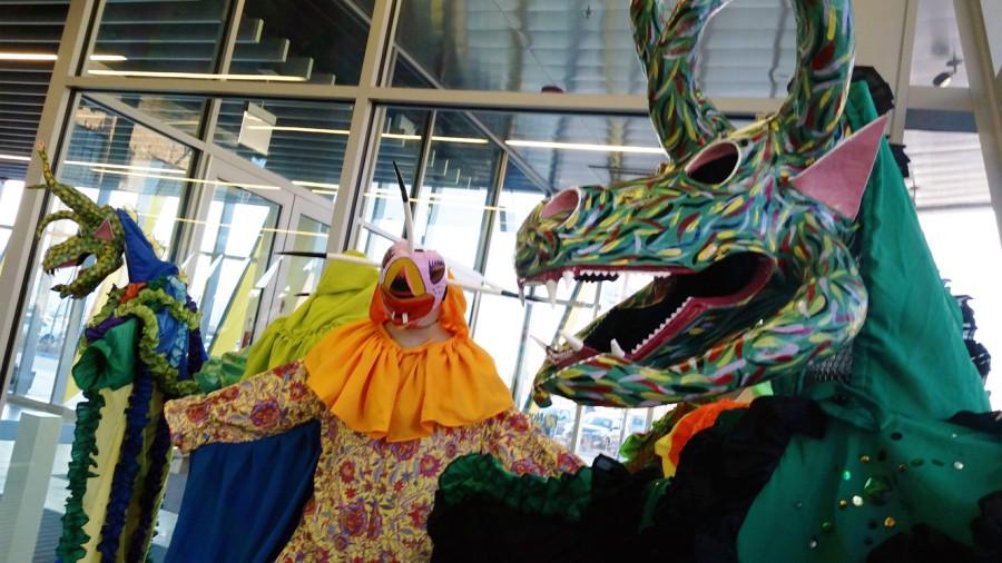 Colorful Vejigante masks and costumes.