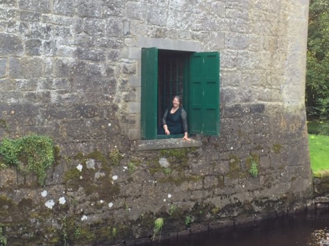 Kathy Cowan sits inside Yeats' Tower.