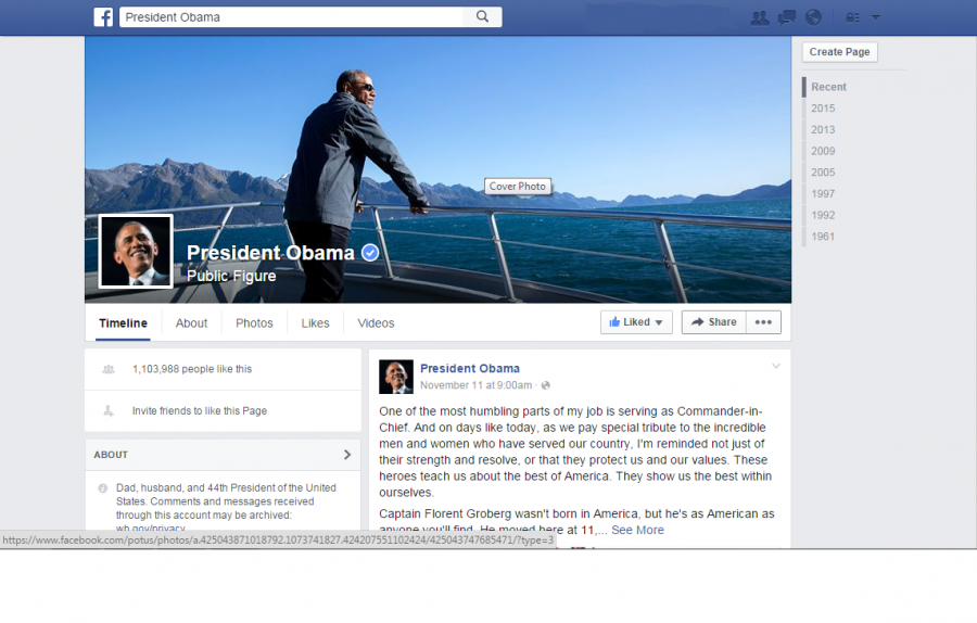 Previous Facebook pages for the President have been run by his staff at the White House, but now the Presidents personal page is just a like away from your newsfeed.