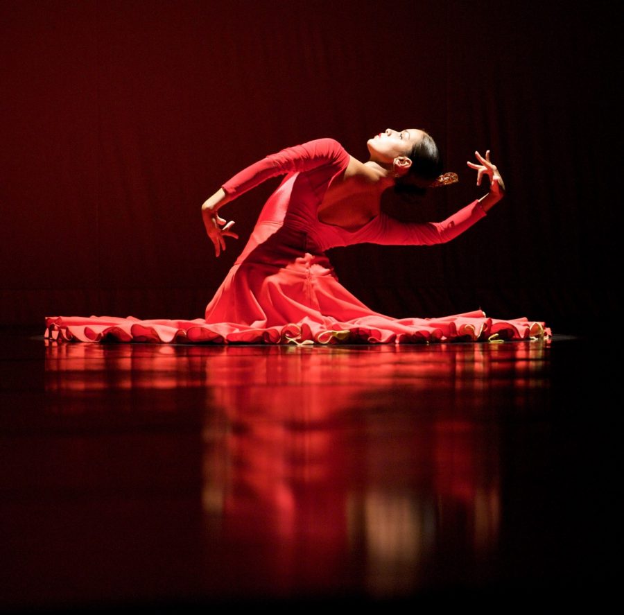 Company dancer Monica Saucedo dances in Dame Libby Komaikos Bolero.