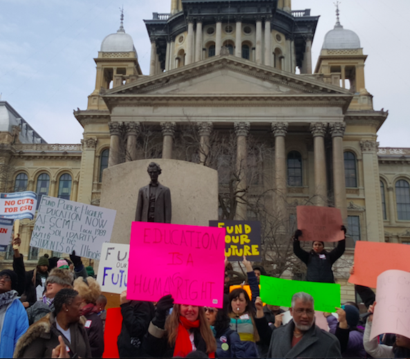 NEIU faculty and staff went to Springfield to protest the first round of furloughs and are now experiencing the same thing again. 