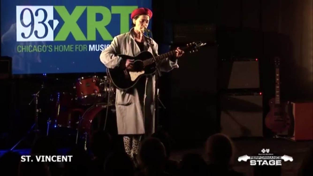 St. Vincent performed three songs at WXRT Chicago’s Blue Cross Blue Shield Performance Stage on Nov. 16
