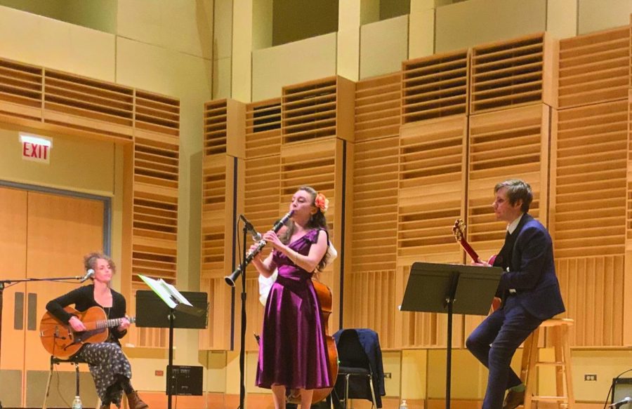  Molly Teeves, Nahum Zdybel, Ted Long and Chloe Feoranzo during their performance at NEIU