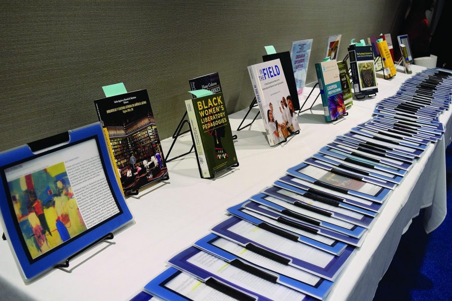 A display of the NEIU faculty and staff publications available for viewing.