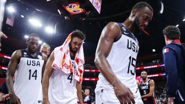 Team US looks disgruntled after their loss to France | Photo by: Zhizhao Wu/Getty Images
