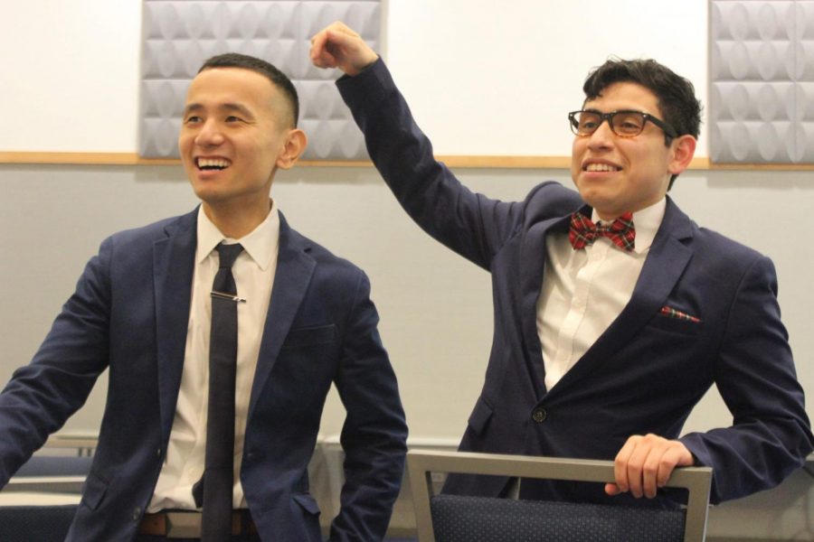 Tsetan Lungkara '19 and Fransisco Sebastian, former and current accounting students| Photo by Tim LeCour