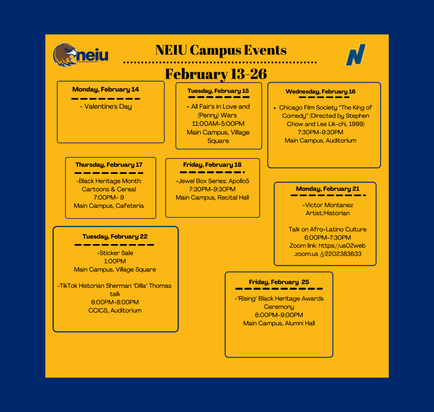 NEIU Independent Campus Life Calendar