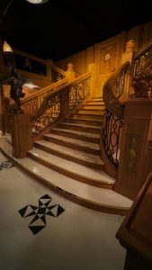 Pictured is a replica of the First Class Grand Staircase that many know and admire.