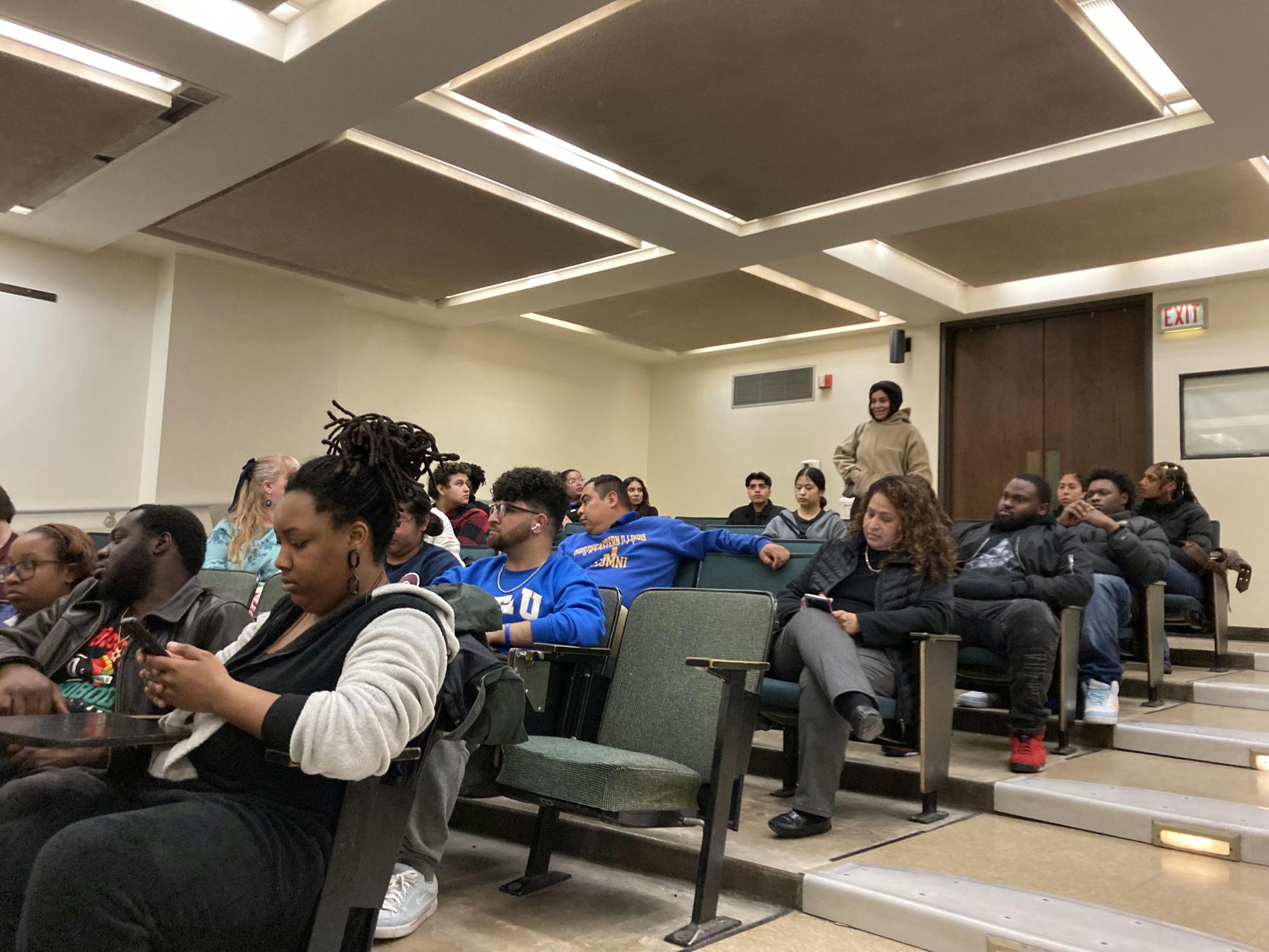 NEIU students during the town hall.