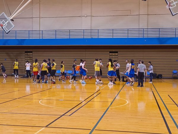 Both teams showed good sportsmanship after the game by shaking hands. 